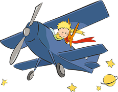 Le Petit Prince et le renard dans un avion - 02